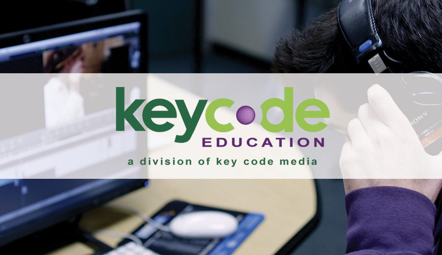 Key-Code-Education Banner over student