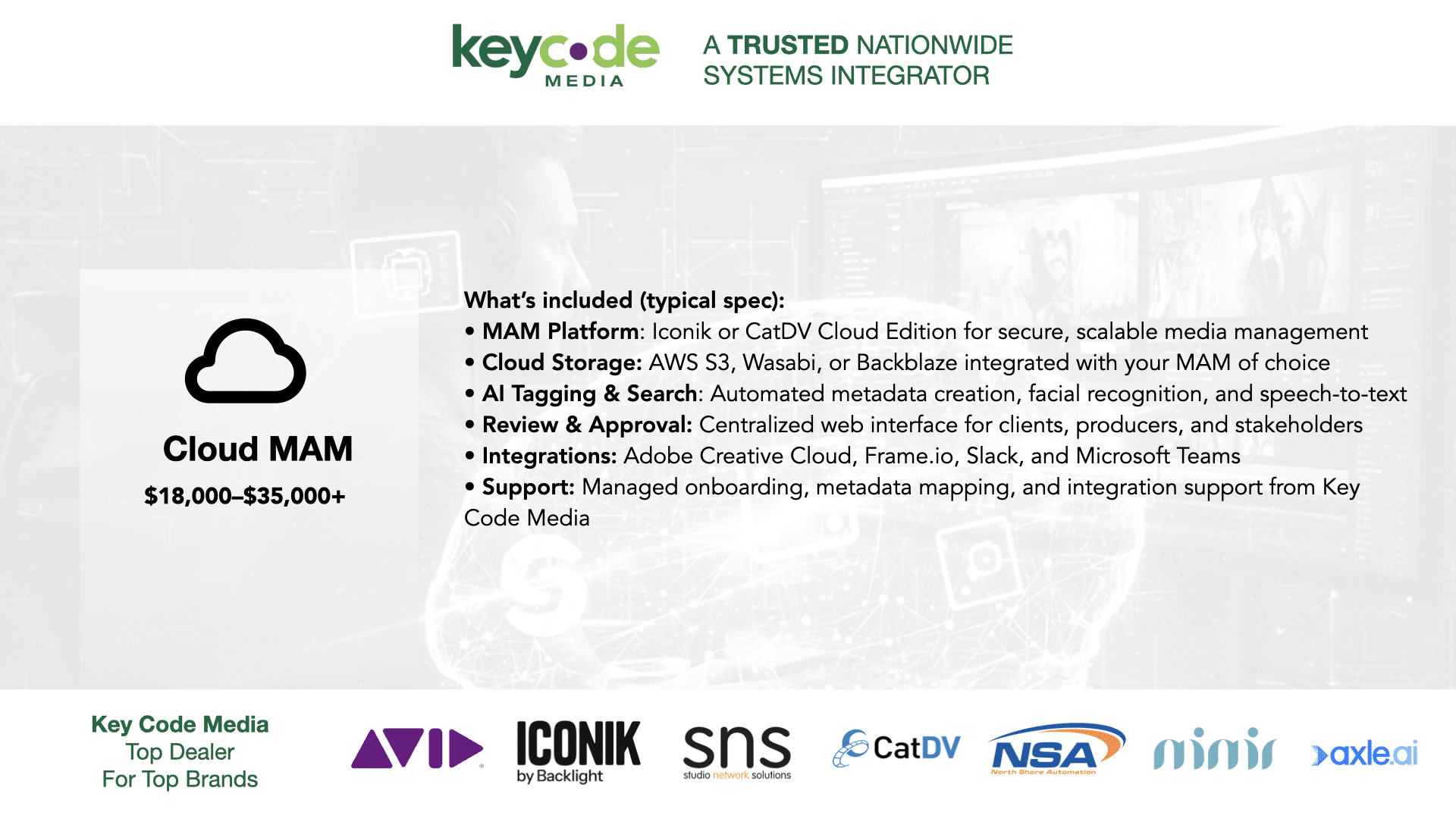 Media Asset Management (MAM) Bundles by Key Code Media Nationwide Systems Integrator.003