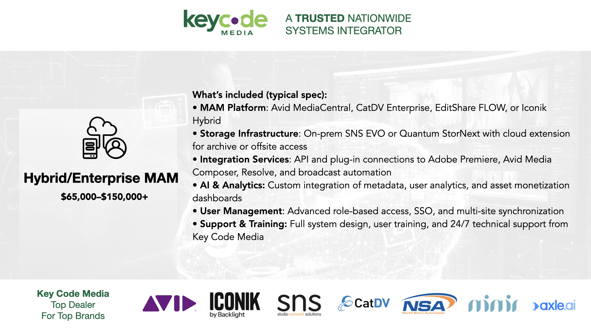 Media Asset Management (MAM) Bundles by Key Code Media Nationwide Systems Integrator.004